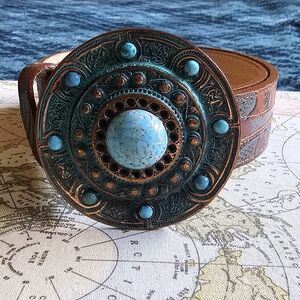 Streets Ahead Turquoise and Brown Belt